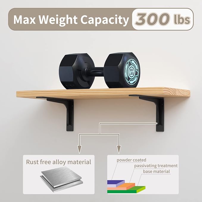 24 INCH x 14.2 INCH Shelf Brackets, L Shelf Brackets, Vertical Angle, Premium - Image 5