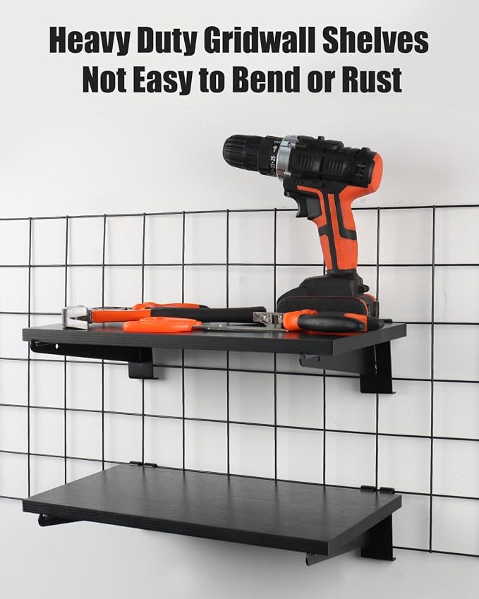 3 Pcs Gridwall Shelf with Metal Brackets, Visualizer, Workbench and Bitchenette - Image 4