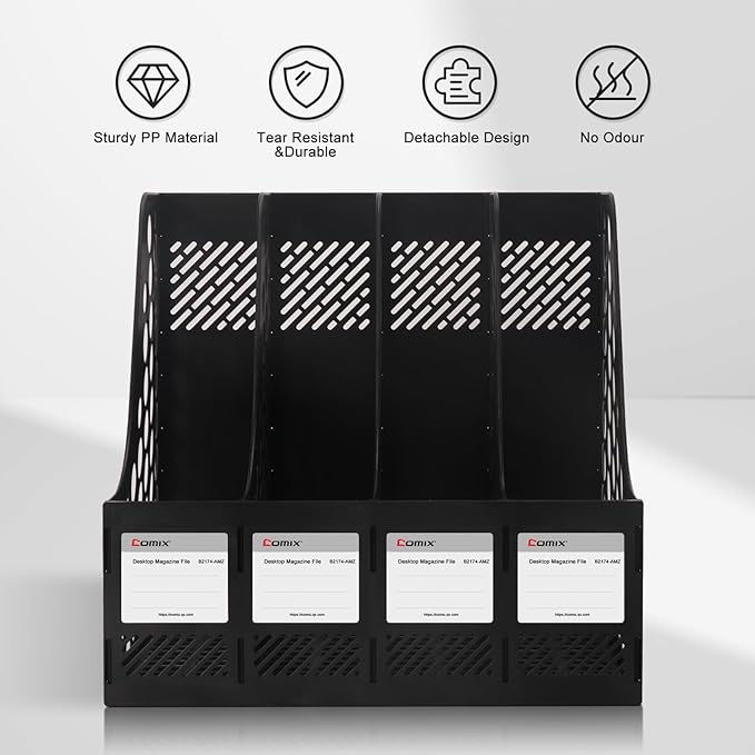 Comix Magazine File Holder Rack/Vertical Desktop File Organizer - Image 4