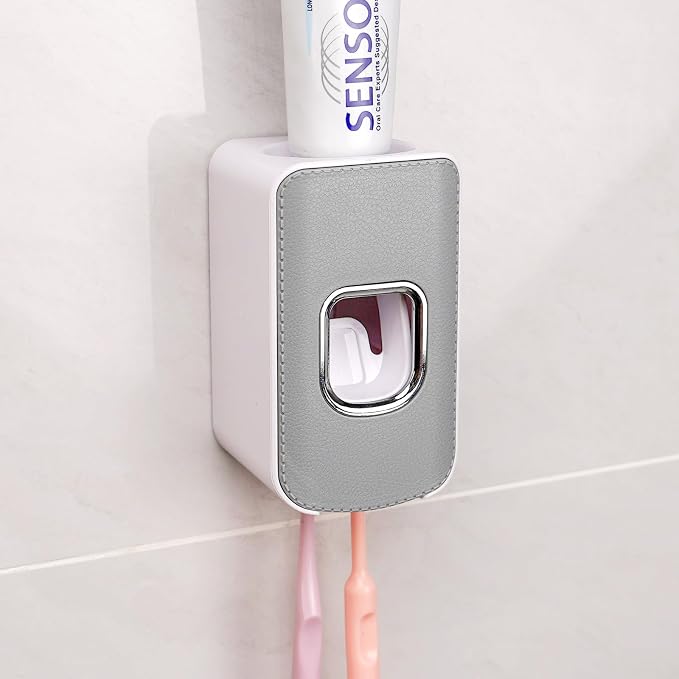 2 Slot Toothbrush Holder and Toothpaste Dispenser Wall Mounted, Automatic - Image 5