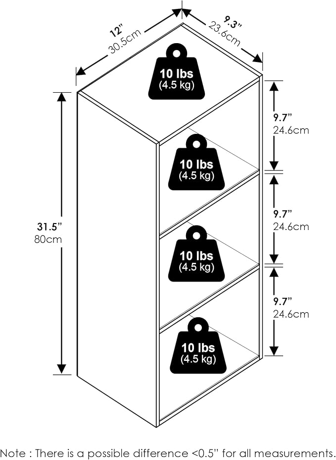 Furinno LUDER Book Shelf, 3-Cube Bookshelf, Bookcase - Image 8