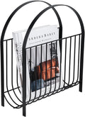 MyGift Deluxe Mid Century Metal Wire Magazine Rack in Matte Black Finish by MyGiftHome