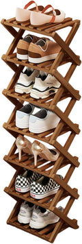 Comeon Bamboo Shoe Rack, Foldable Vertical Shoe Rack by Comeon