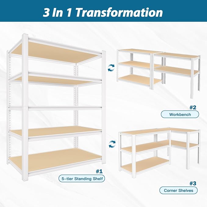 PrimeZone 36" W x 16" D x 72" H Closet Storage Shelves - Image 6