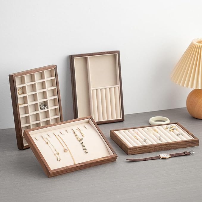 Black Walnut Wooden Jewelry Tray Organizer - Image 6