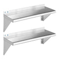 ROCKPOINT Stainless Steel Shelf 10 x 36 Inches 240lb, 2 Pack NSF Metal by ROCKPOINT