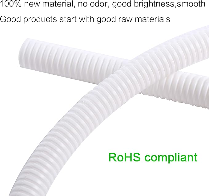 Alex Tech 10ft - 1 inch Split Wire Loom Tubing - White - Image 2