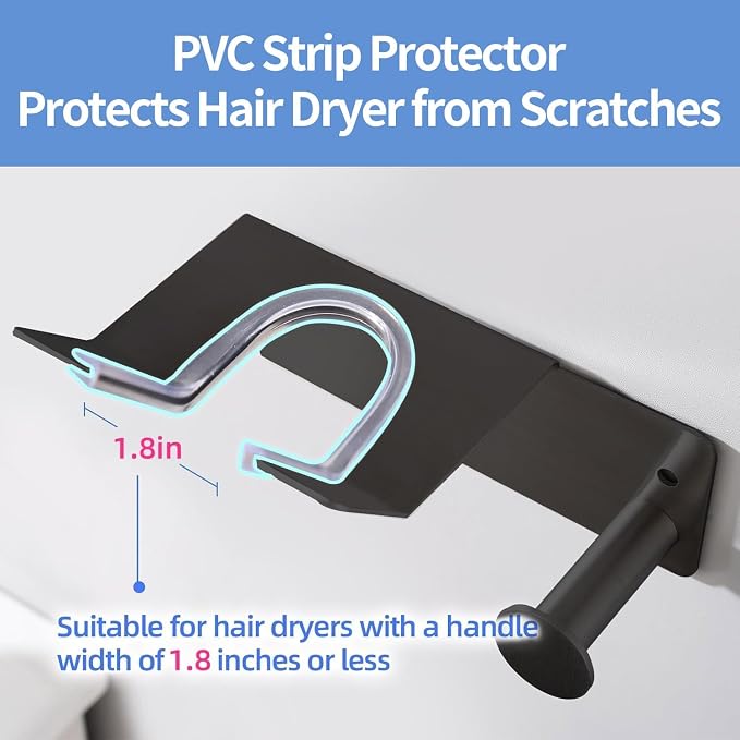 Hair Dryer Holder Stainless Steel, Blow Dryer Holder Self Adhesive, Dyson Hair - Image 3
