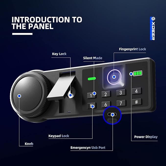XDeer Biometric Safe Box, Quick-Access Security Safe Box - Image 4