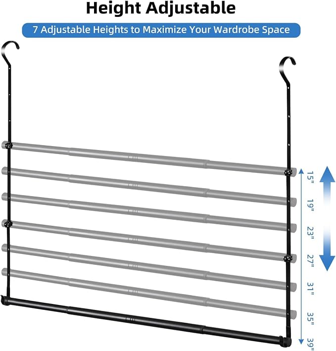 Adjustable Closet Rods for Hanging Clothes 2 Pack Heavy Duty Closet Extender - Image 3