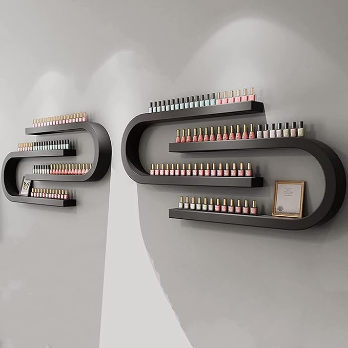 Wall Mounted Nail Polish Bottle Display Rack, U-Shaped Essential Oil Perfume by Unknown
