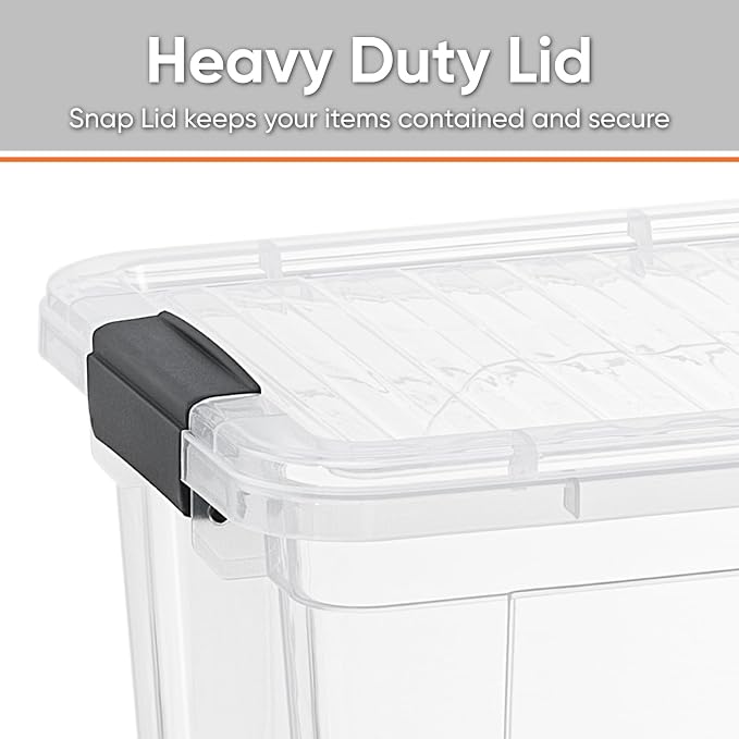 Superio Clear Storage Box with Lid, 26.5 Quart Plastic Container Bins - Image 4