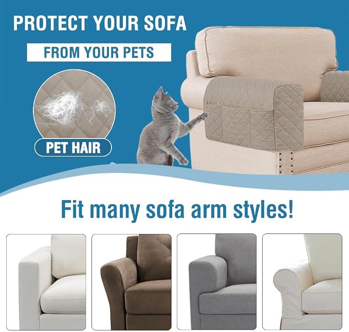 H.VERSAILTEX Couch Arm Covers Water Resistant Armrest Covers - Image 5