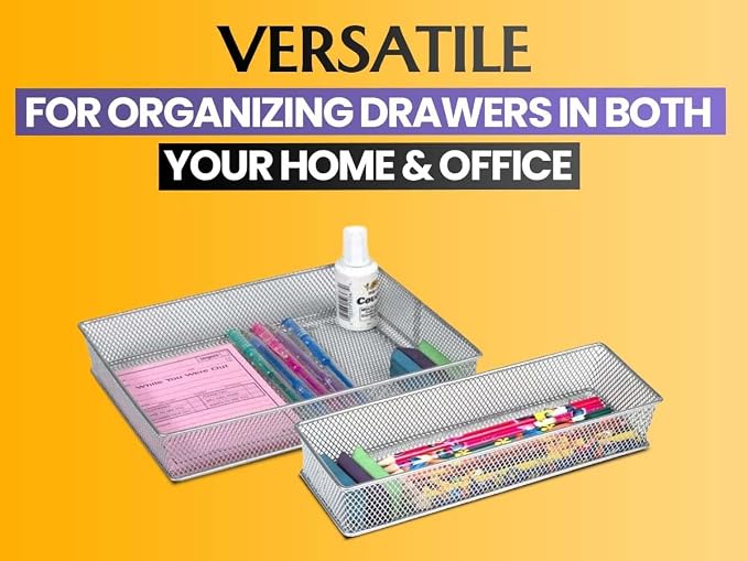 YBM HOME Silver Mesh Drawer Organizer and Storage - Image 6
