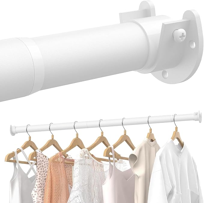 3 PACK Closet Rods for Hanging Clothes, 17 to 28 Inches Stepless Adjustable by Supforce