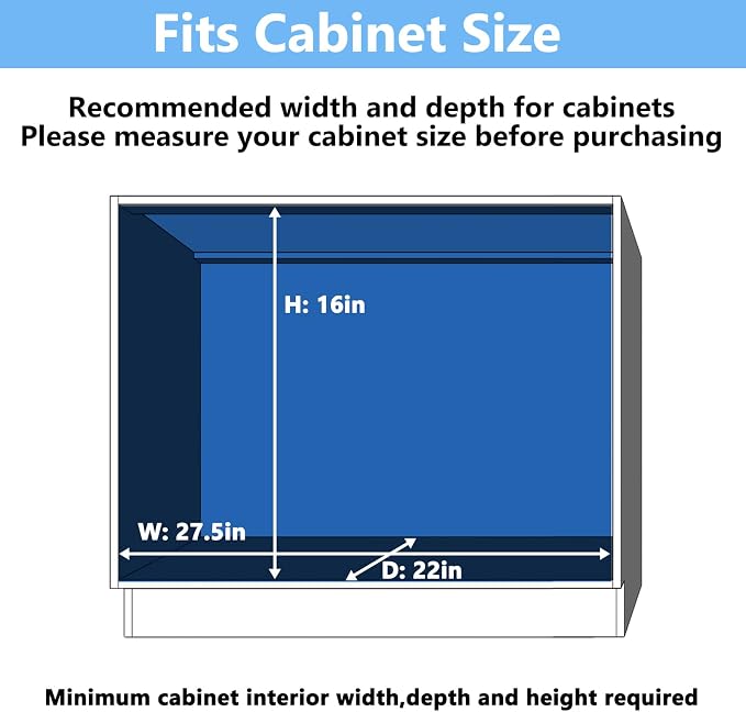 LOVMOR 2 Tier Individual Pull Out Cabinet Organizer 27" W x 21½" D, Slide Out - Image 4