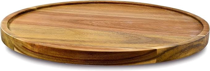 10" Acacia Wood Lazy Susan Organizer Kitchen Turntable by AUAM