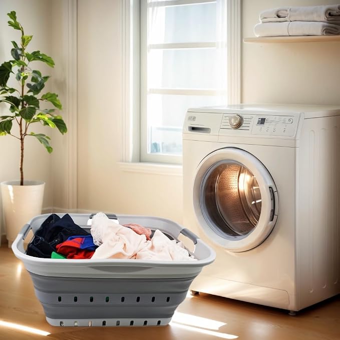 SAMMART 42L Collapsible Plastic Laundry Basket - Image 4