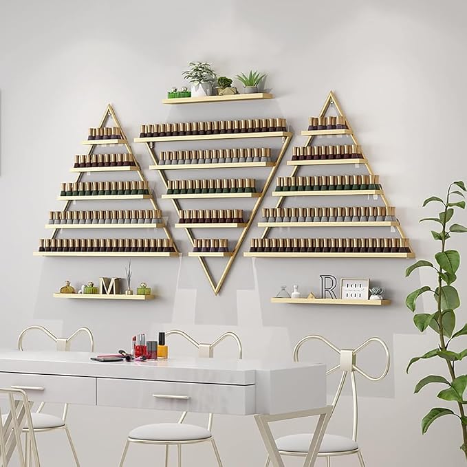 Wall Mounted Shelf Nail Polish Bottle Display Rack, Triangular Essential Oil - Image 4