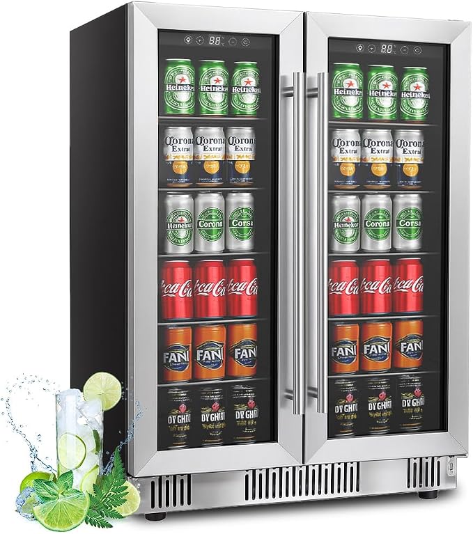 24 Inch Wine and Beverage Refrigerator, Dual Zone Wine Cooler by Unknown