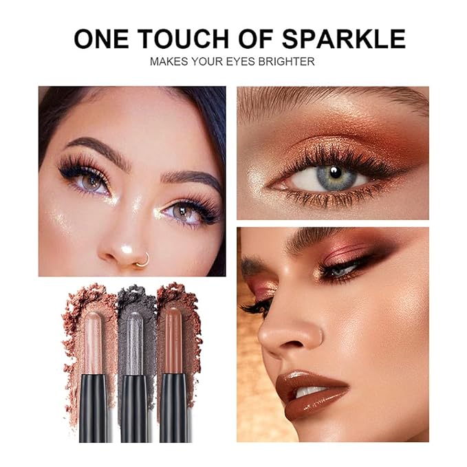 Light Gold Eyeshadow Stick Makeup, Cream Shimmer Eye Shadow Pencil, - Image 4