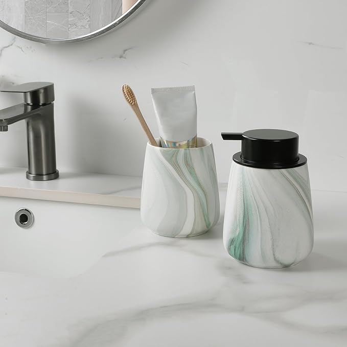 Marble Green Toothbrush Holder for Bathroom - Image 5
