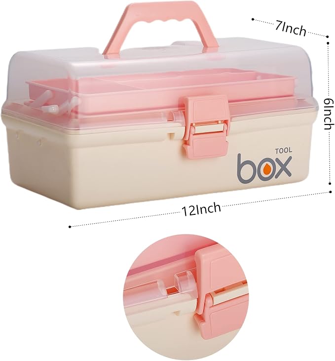 2PCS 12'' Three-Layer Clear Plastic Storage Box/Tool Box - Image 2
