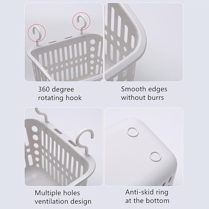 3PCS Plastic Hanging Baskets for Shower, Organizer - Image 5