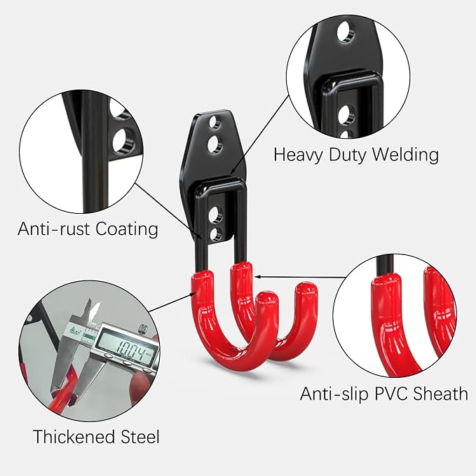 3-H Garage Wall Hooks 10 Pack, Heavy Duty Garage Hooks - Image 4