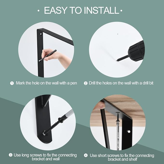 24 Pack L22 x H 12" Black Heavy Duty Shelf Brackets - Image 3