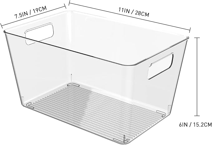 12 Pack Clear Plastic Storage Bins, Plastic Containers - Image 3