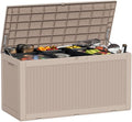 100 Gallon Waterproof Large Resin Deck Box, Lockable Storage Container by GGYI