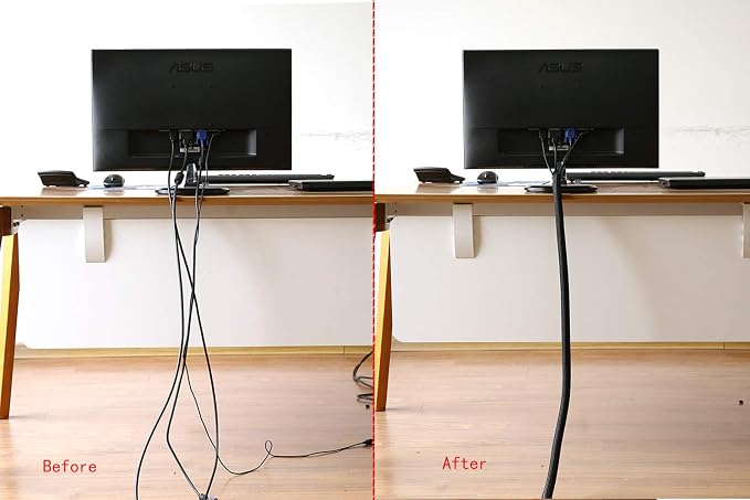 Alex Tech 10ft - 1.25 inch Cord Protector Wire Loom Tubing Cable Sleeve Split - Image 4