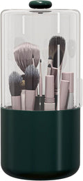 Makeup Brush Holder with Dustproof Cover, Olive Green by Zufudo