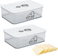 2 Pcs Cheese Container for Refrigerator, Cream Cheeses Storage Box, Cheese by Unknown