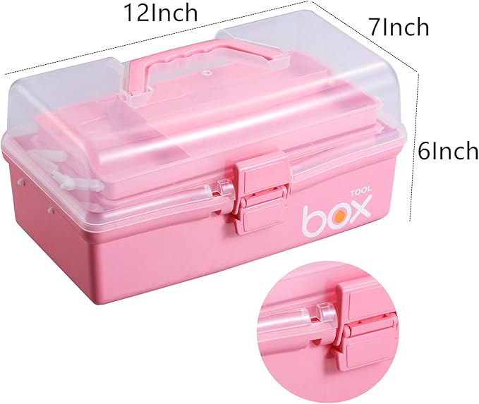 2PCS 12'' Three-Layer Clear Plastic Storage Box/Tool Box - Image 2
