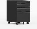 3 Drawer File Cabinet with Lock and Wheels, Rolling File Cabinets with Lock by Kooyon
