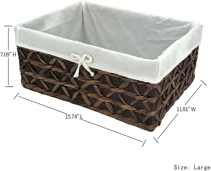 Basket of Rectangular Woven Seagrass Storage Bin - Image 4