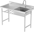 Freestanding Commercial Utility Sink, 47.2 * 23.6 * 31.5in Industrial Kitchen by Unknown