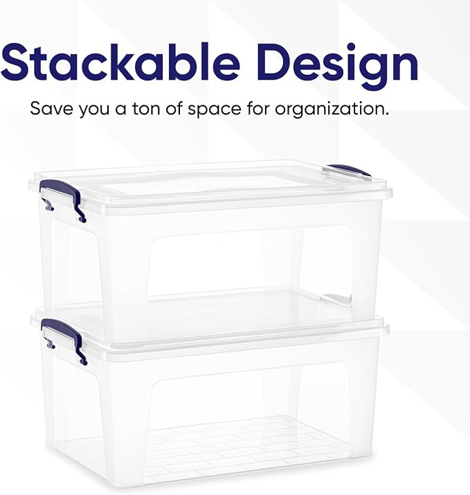 Superio Storage Bins with Lids- Clear Boxes - Image 3