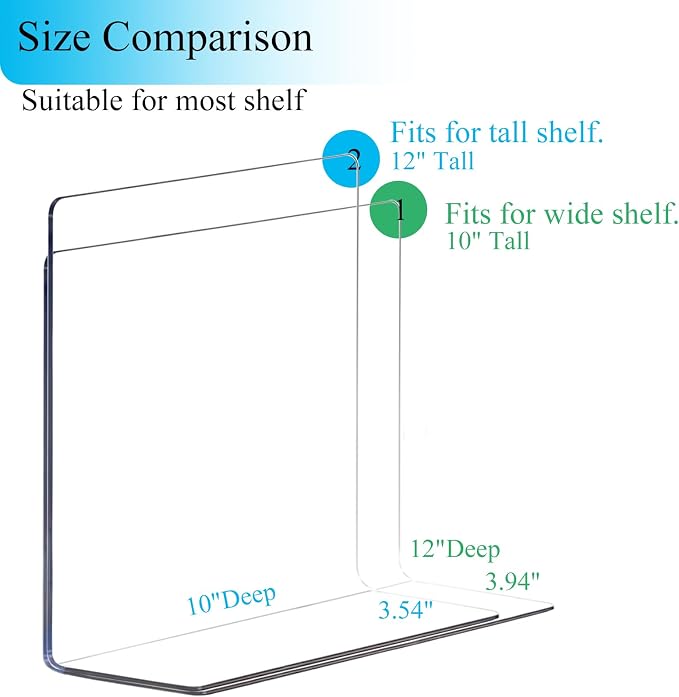 Shelf Dividers for Closet Organization: 10" Tall x 12" Deep Acrylic Closet - Image 7