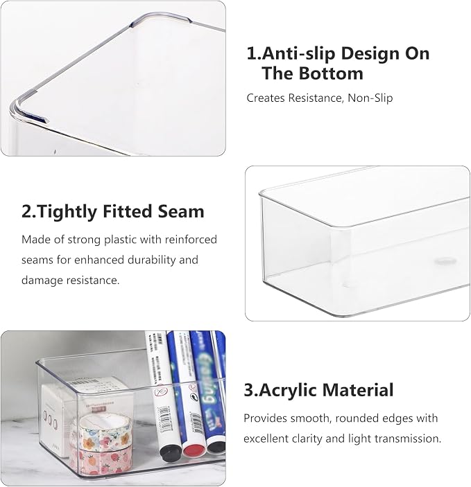 Acrylic Makeup Brush Organizers, 2 Pack 1 Section 1 Compartments Transparent - Image 4
