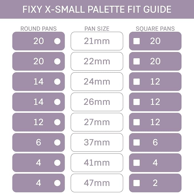 FIXY Empty Magnetic Makeup Palette Set of 5 and 20 Magnetic Metal Round Pans of - Image 4