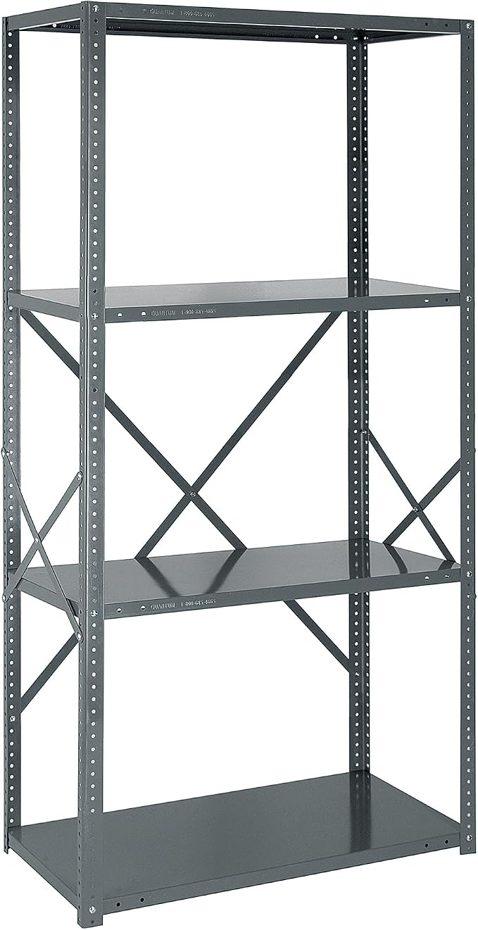 Quantum Storage Systems 75-1236-4 IRONMAN Solid Heavy Duty 4 Shelves 75" H x by QuantumStorageSystems