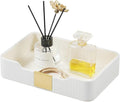 Valet Tray Desktop Storage Organizer, PU Leather Catchall Bedside Vanity Tray by Cretkhp
