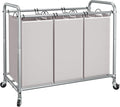 STORAGE MANIAC 3 Section Laundry Sorter, 35.6 Gal Laundry Hamper Cart by STORAGEMANIAC