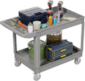 2 Tier Plastic Rolling Utility Cart on Wheels, Heavy Duty Tool Cart by Bettertoolsforbetterlife