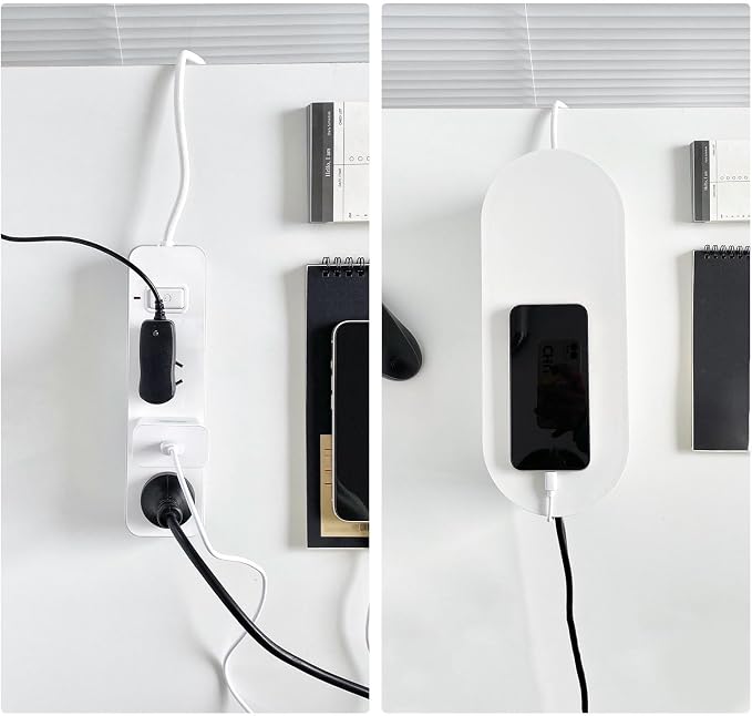 2 Pack White Cable Management Box, Plastic Cord Organizer Box Under Desk - Image 4