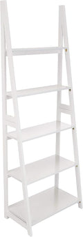Amazon Basics Ladder Bookshelf Organizer, Solid Rubberwood Frame, 14D x 24.8W x by AmazonBasics