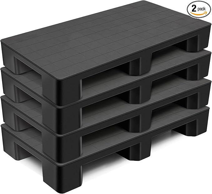 2 Pcs Plastic Pallet for Basement Storage Easy Stack Lightweight Floor Pallet by Vercraft